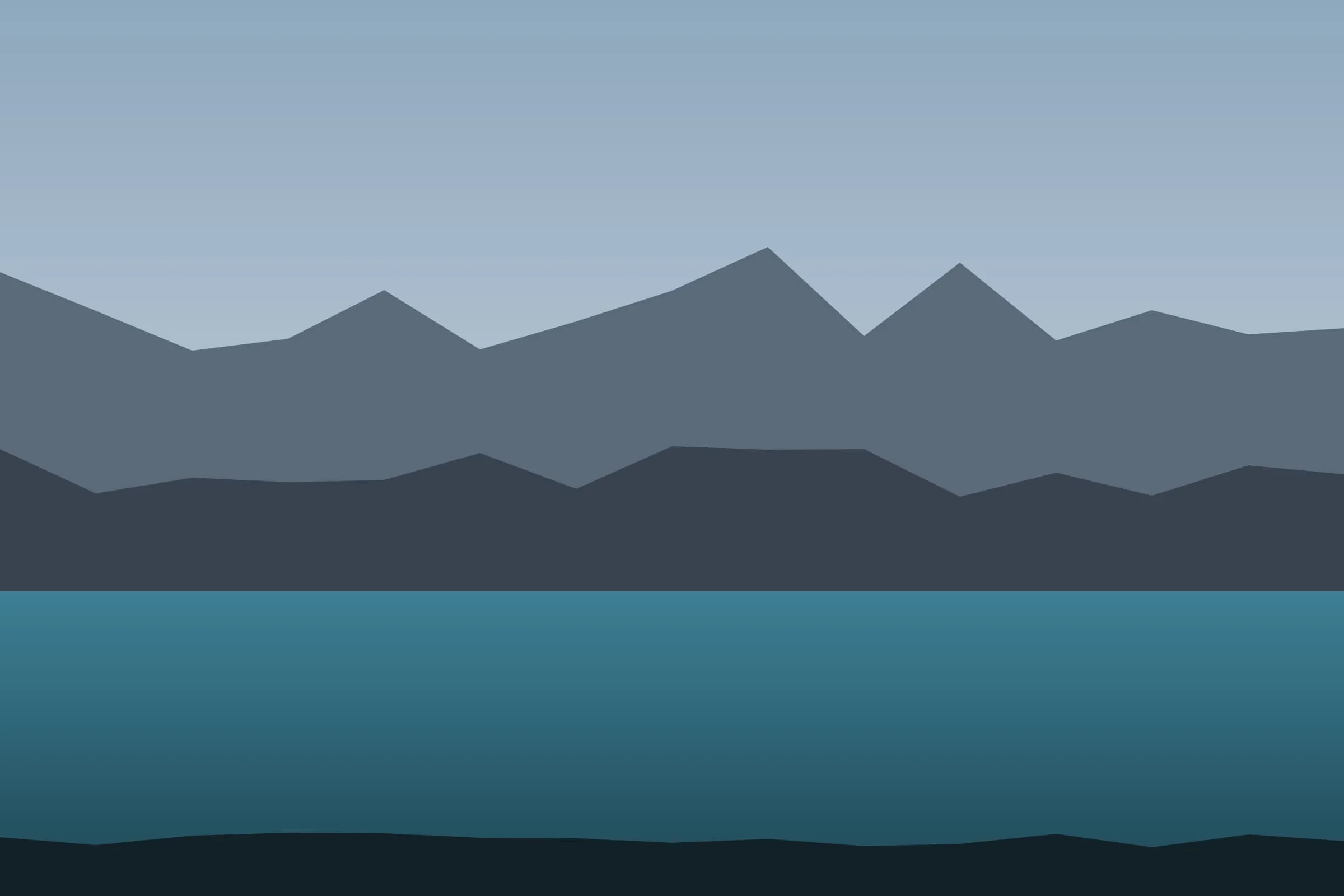 Glacier-fed water, impossibly blue even under cloud.