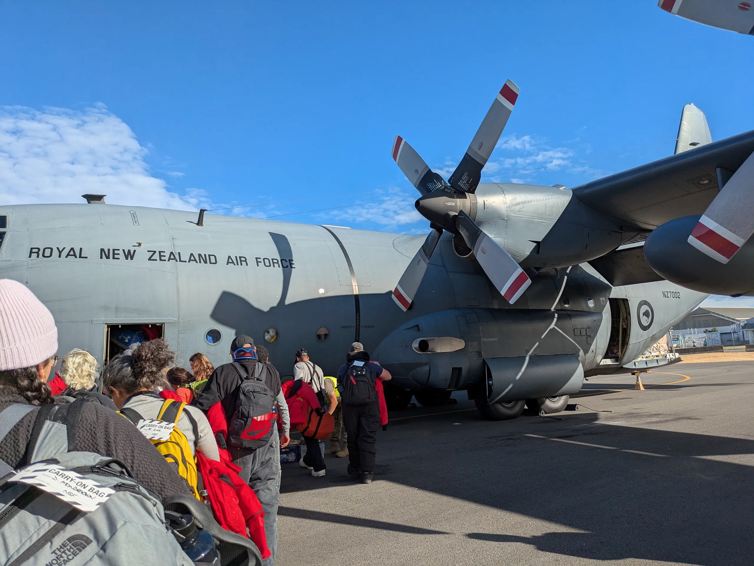 I flew down on a Royal New Zealand Air Force C-130.