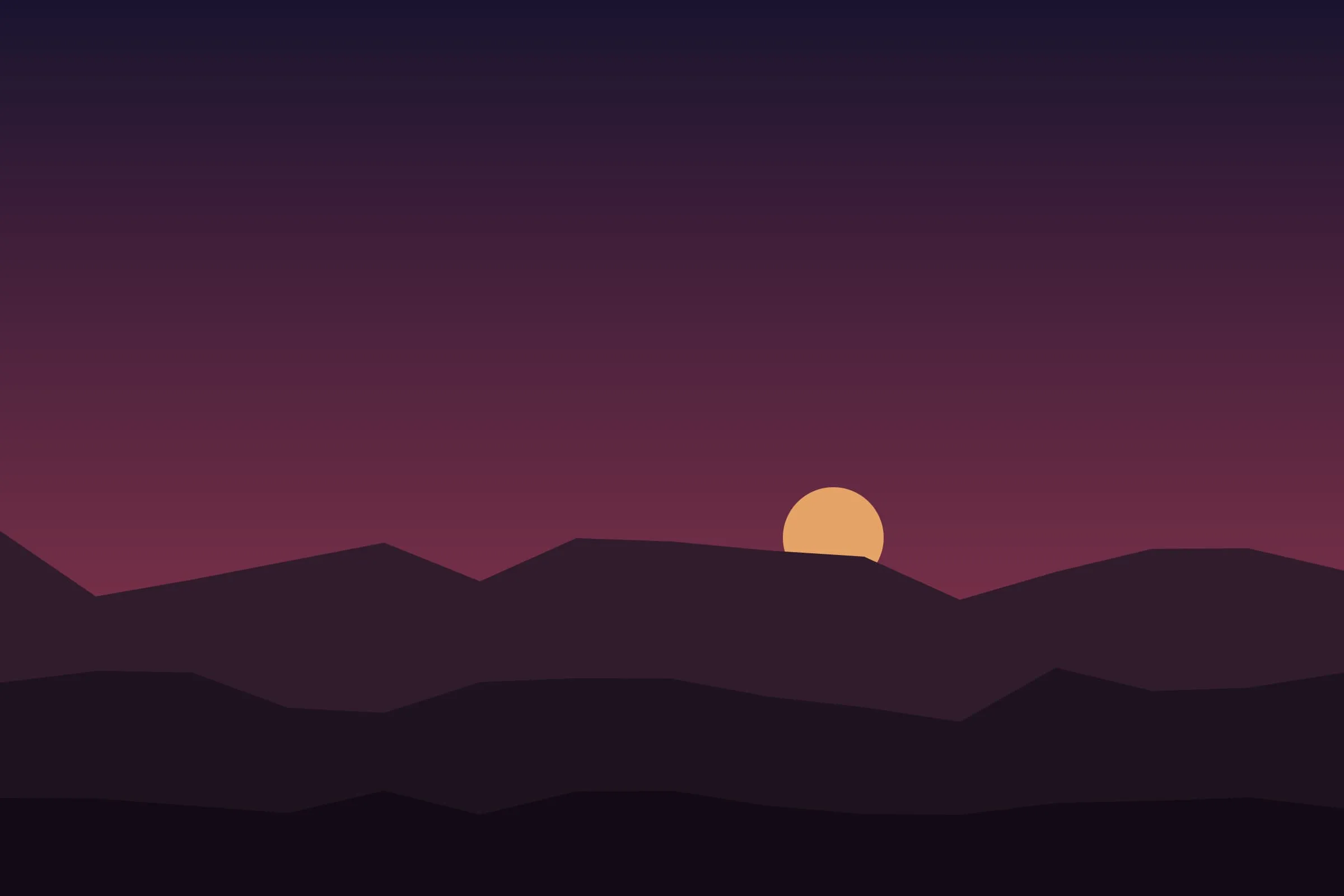 The last warm light of the day leaving the valley.