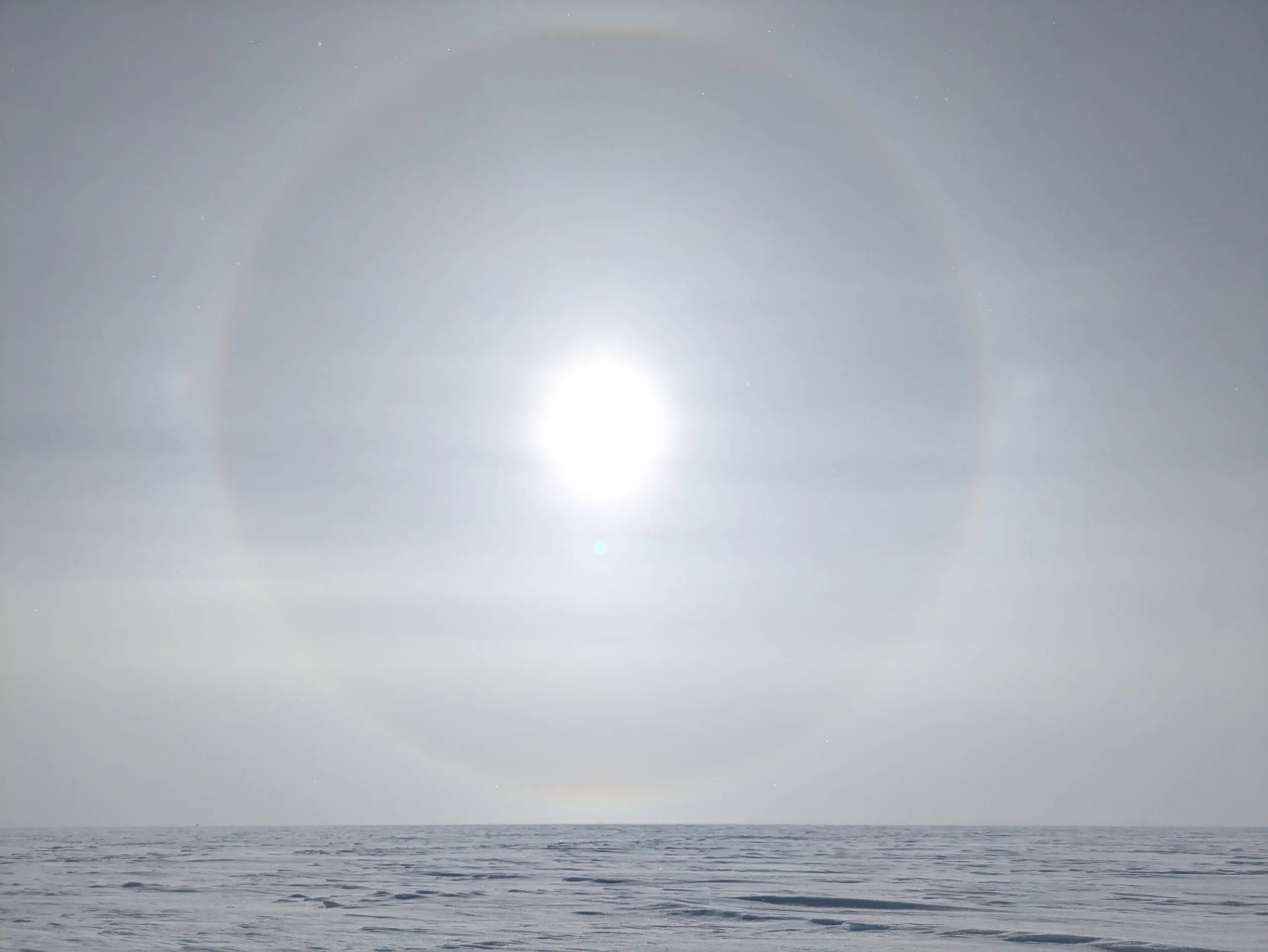 A sun halo over the baron polar desert.