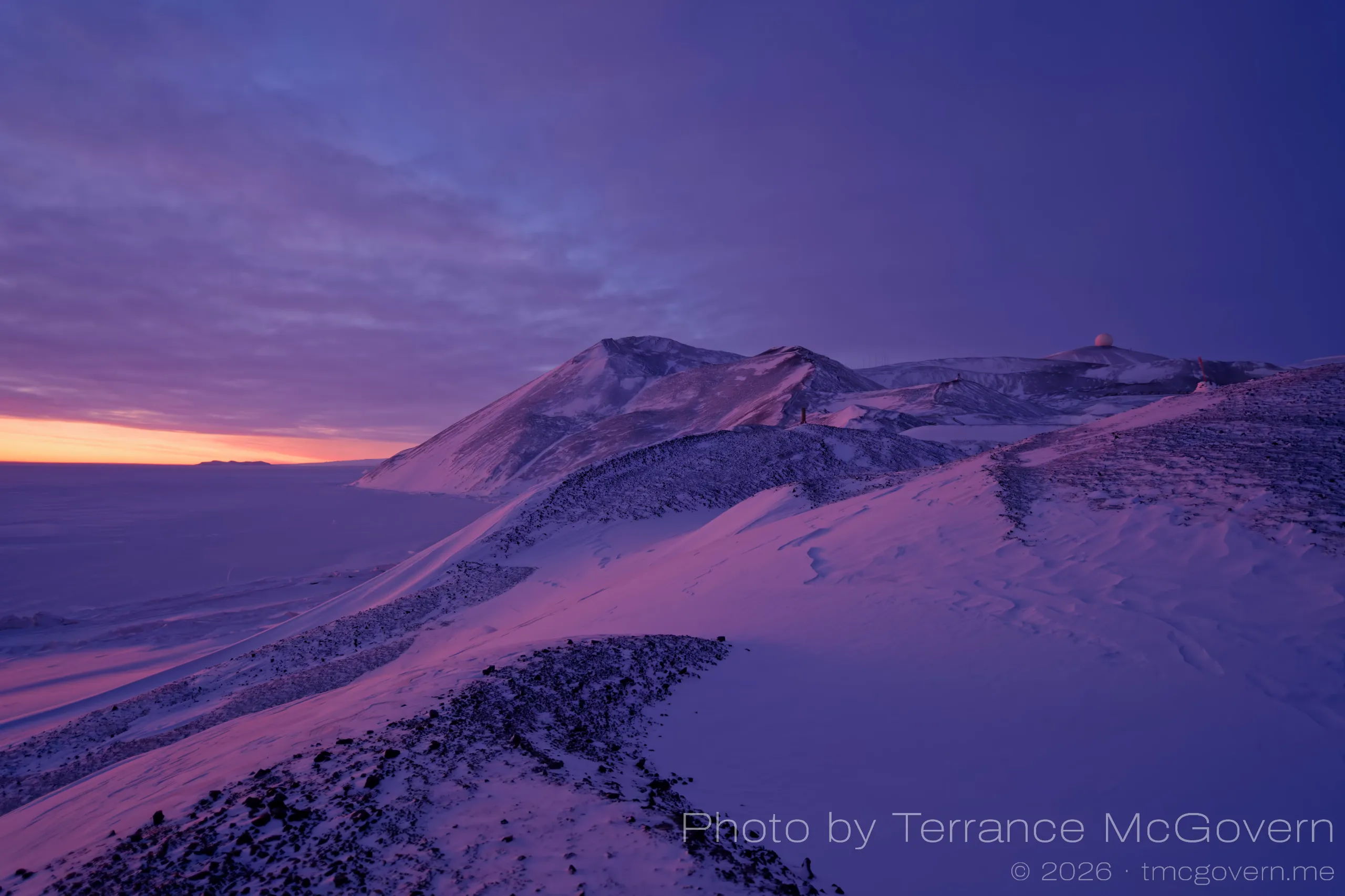 Hut Point Ridge trail in twilight