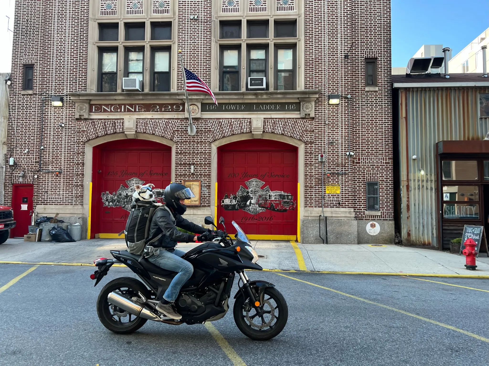 Motorcycle time - he loved it