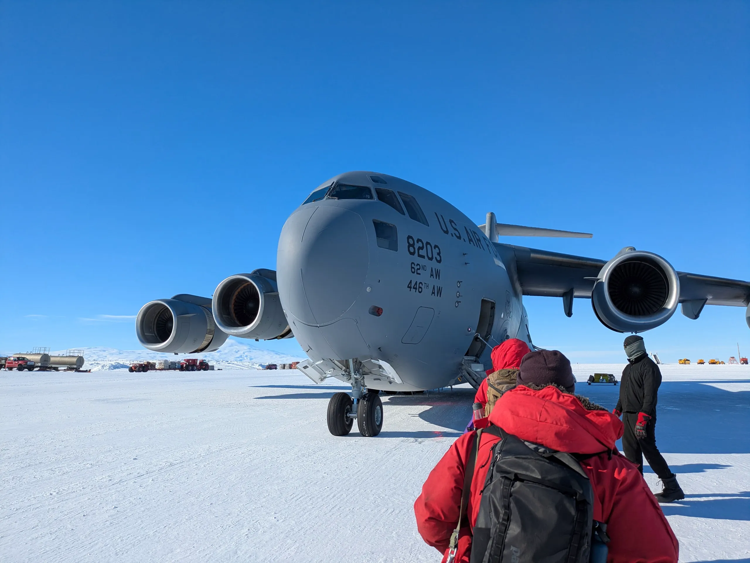 My ride back to the real world, a C-17 to New Zealand flown by the US Air Force.